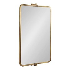 Elijah Modern Rectangle Pivot Wall Mirror, 2x 32, Brass, 31.8"L x 20"W 0