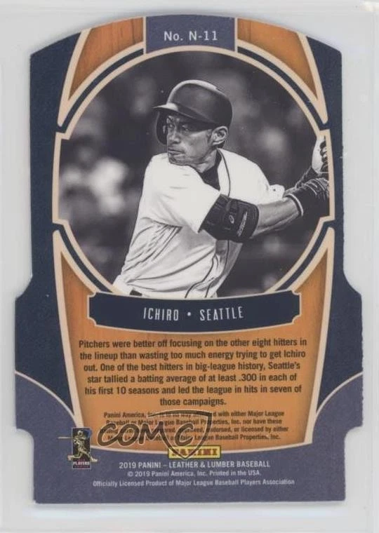 2019 Panini Leather & Lumber Naturals Gold /99 Ichiro Suzuki Ichiro #N-11 HOF - Image 2 of 2