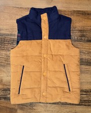 Tommy Bahama Vest Boys 4 XS Corduroy Brown Tan Navy Snap Buttons