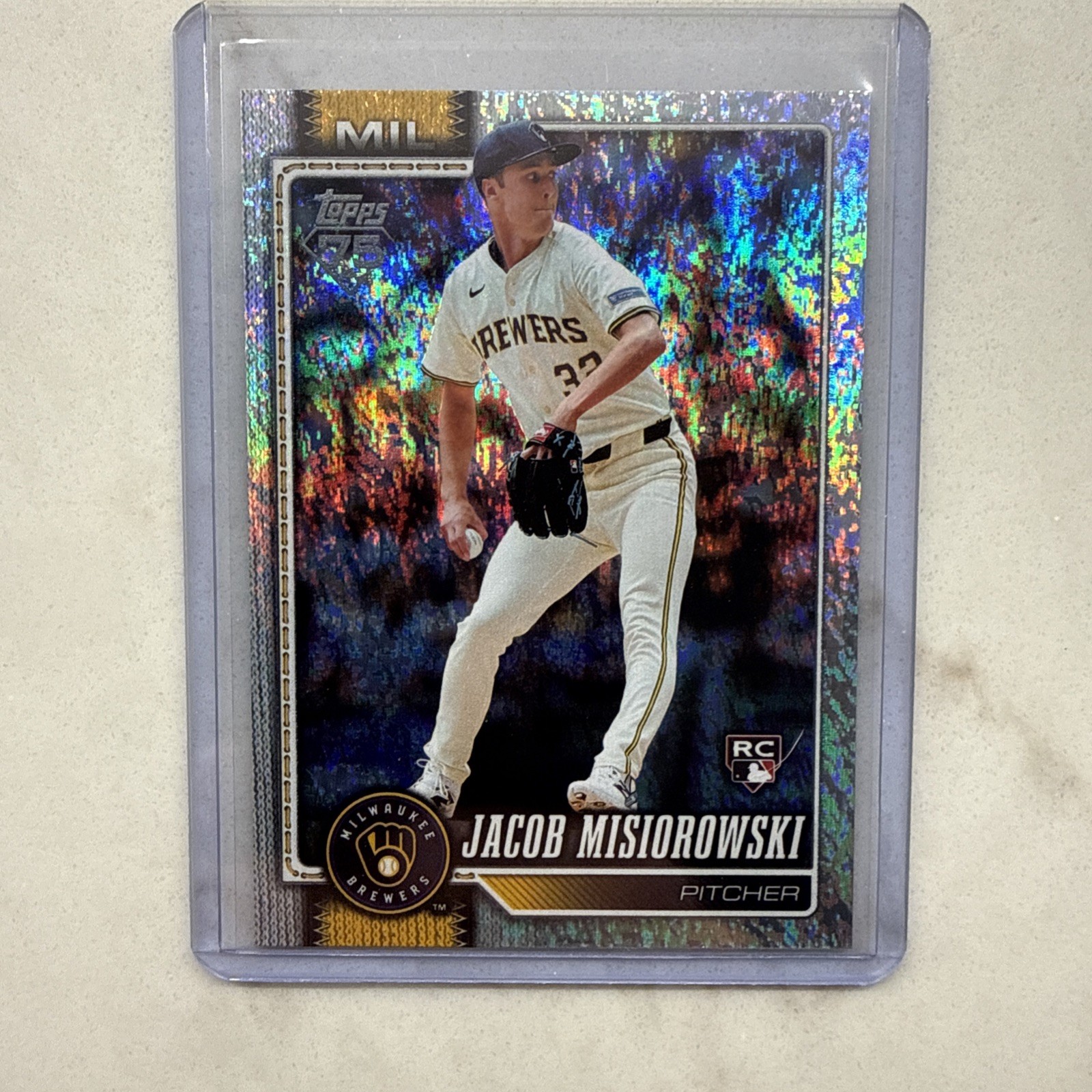 2026 Topps Series 1 Jacob Misiorowski RC Holo Foil Rookie Card #10 ~ Brewers