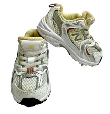 Toddler New Balance Running Shoes Sz 4 Cream Silver White IZ530GA Unisex