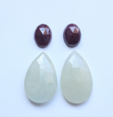 Ct.25.70 Natural Multi Sapphire & Ruby Rose Cut Faceted & Cabochon Set 9To20MM