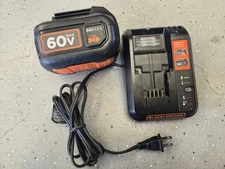 OEM Genuine BLACK & DECKER 60V MAX 1.5AH Battery LBX1560 & Charger *PARTS ONLY*