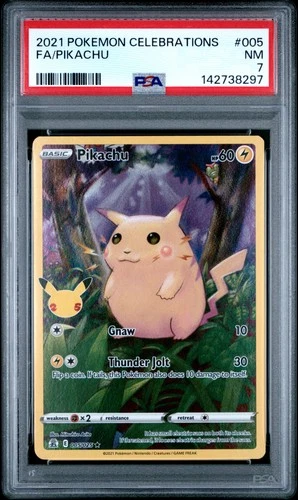 2021 POKEMON CELEBRATIONS #005 FULL ART/PIKACHU PSA 7