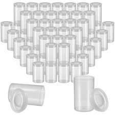 100 Pieces Film Canisters with Caps 35 mm Plastic Empty Camera Reel clear