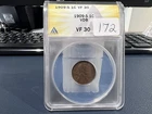 1909-S VDB 1C Wheat Penny Lincoln Cent Anacs VF 30 KEY DATE (IEJ)