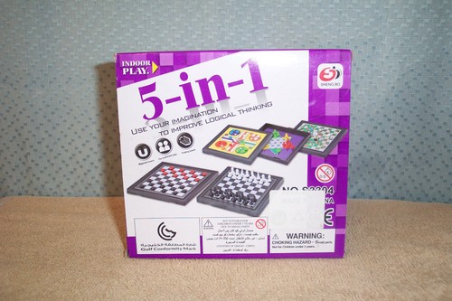 5-in-1 INDOOR PLAY MAGNETIC BOARD GAMES MULTIFUNCTIONAL for 2 to 4 PEOPLE Age 3+ - Picture 2 of 2