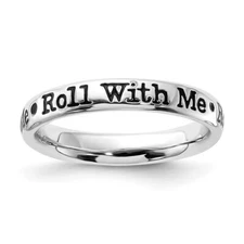 .925 Sterling Silver Ring 'Roll With Me' Lyrics Expression from Ray Charles