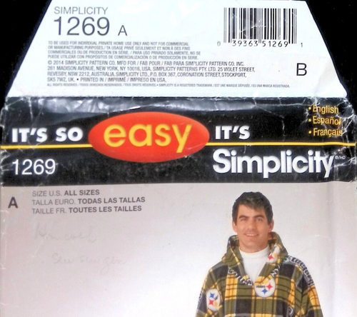 Simplicity Sewing Pattern 1269 Stadium Poncho Adult and Child Sizes Fleece Uncut - Picture 3 of 5