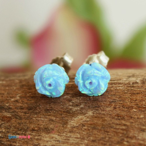 Pendientes de plata esterlina con tachuelas de coral flor rosa floral naranja mujeres joyería regalo - Imagen 8 de 10