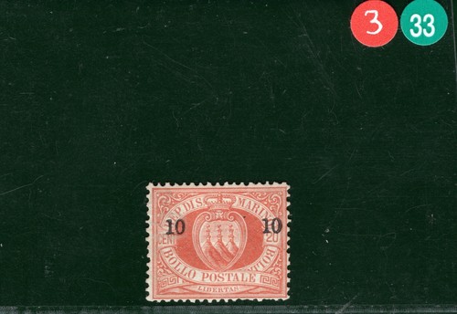 SAN MARINO Classic Scott.28 10c/20c Surcharge (1892) Mint MM Cat $300 3RGREEN33 - Picture 3 of 6