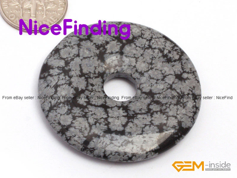 40 мм натуральный круглый пончик кольца драгоценных камней подвеска бисер для ювелирных изделий 1 шт. - Изображение 3 из 4
