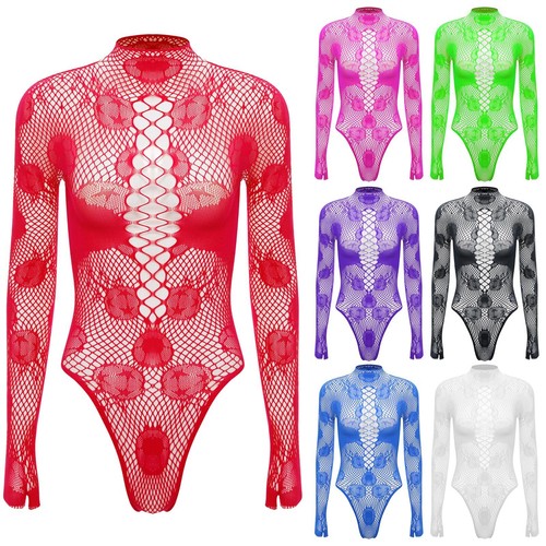 Body donna sexy a rete trasparente senza schienale scavato body intimo - Foto 4 di 63