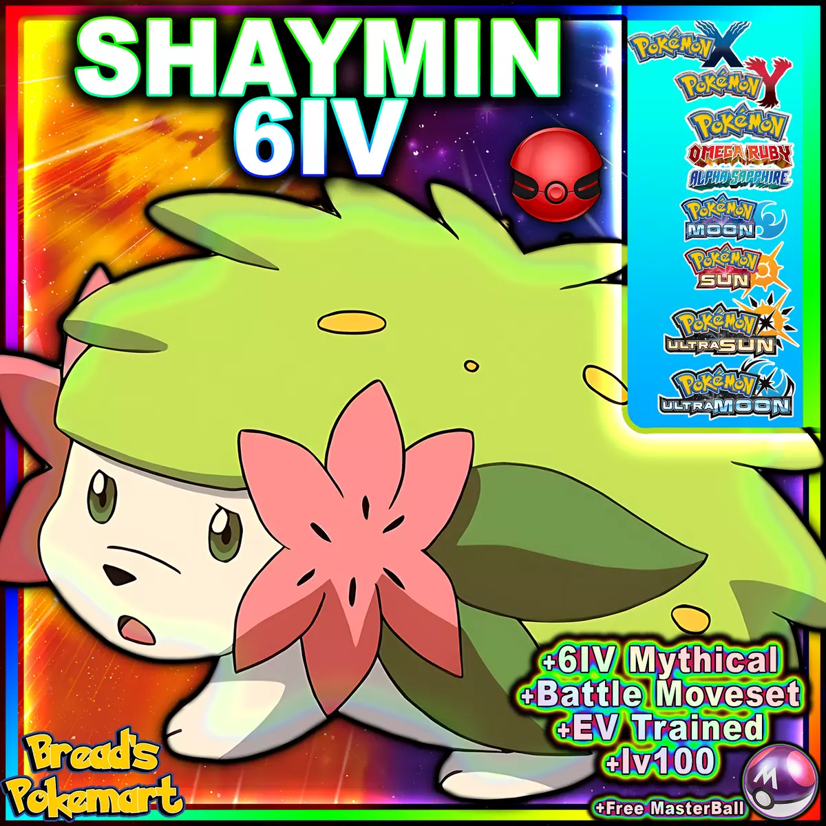 ✨ SHINY 6IV SHAYMIN ✨ Pokemon XY ORAS + Ultra Sun and Moon 3DS - Event  Mythical