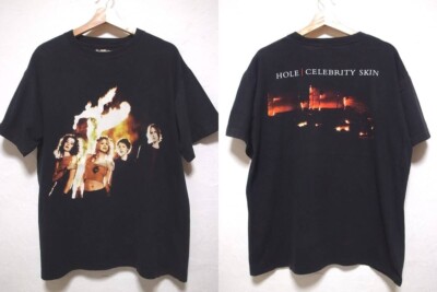 トップス Hole 1991 celebrity skin L 90s Hole Band Celebrity Skin Black Short Sleeve Cotton T