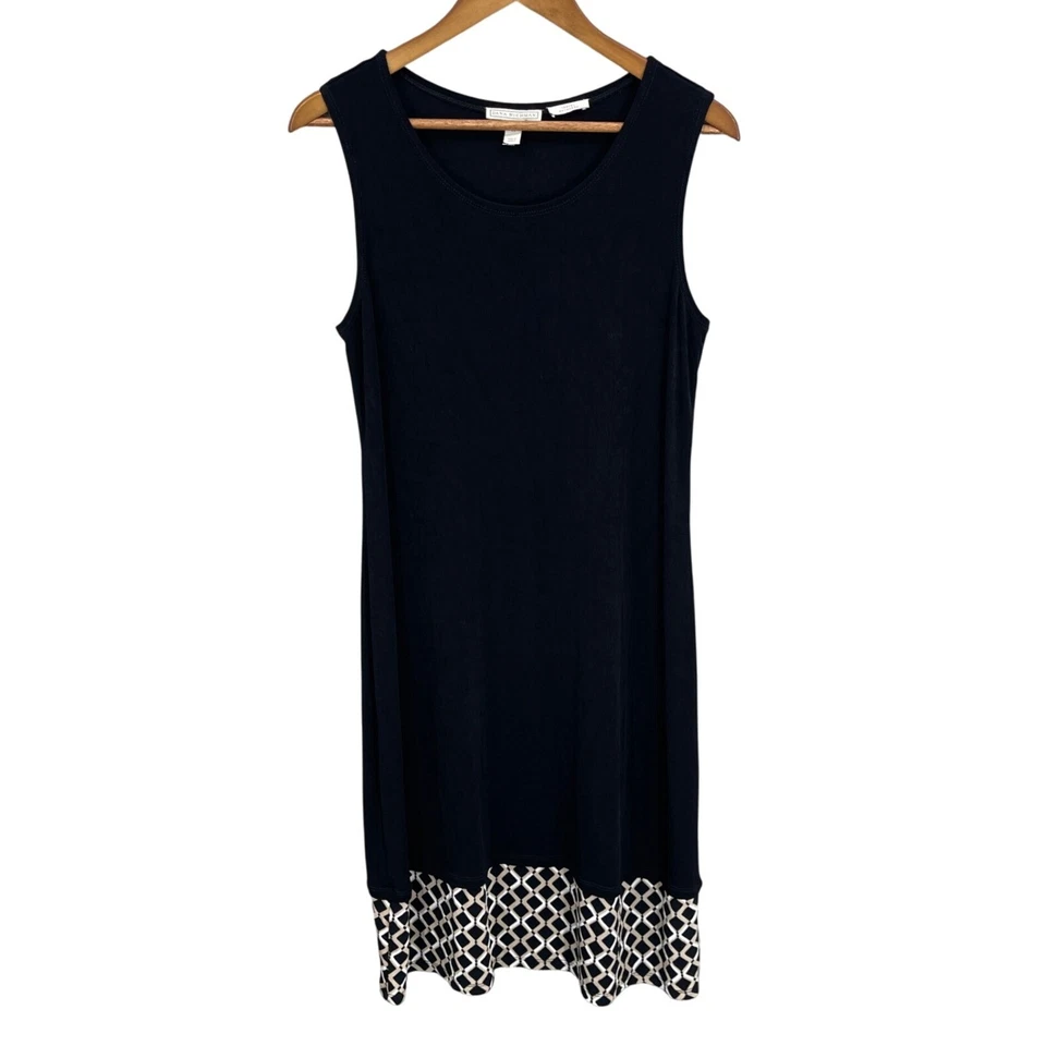 Dana Buchman Travel Anywhere Dress Liquid Knit Old Money Retro Geometric Size M - Image 3 of 4