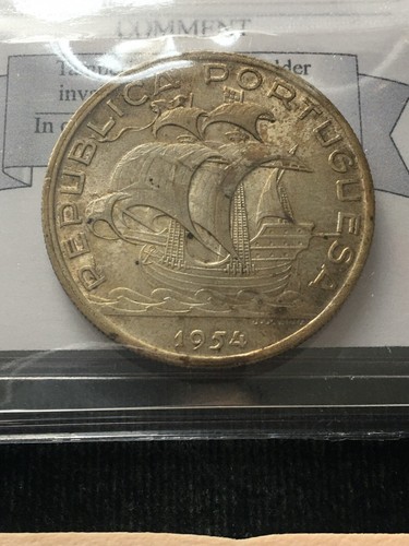 1954 Portugal, 10 Escudos Coin Mart Graded**MS-63** KM# 586 - Picture 3 of 8