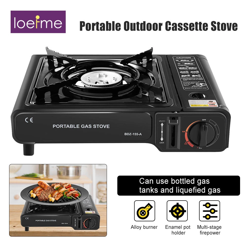 LOEFME Portable Camping Gas Stove Single Burner Cooker BBQ Outdoor Butane  Gas | eBay