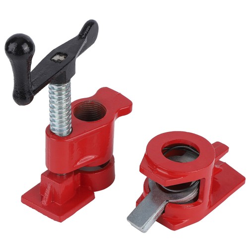 4Pcs 3/4" Quick Release Heavy Duty Wide Base Iron Wood Metal Clamp Set Workbench - 第 2/10 張圖片