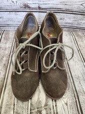 Very Volatile Women 6.5 Outlaw Lace Up Ankle Bootie Wedge Brown Leather Upper