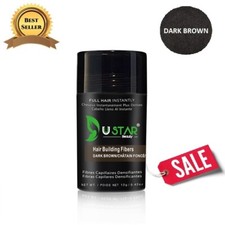 Ustar Dark Brown Hair Building Fibers Regular 0.42 oz 12 g Free Shipping