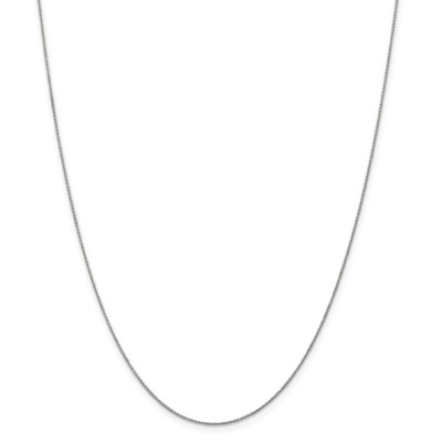 14 Karat Weißgold 0,75 mm Massiv Poliert Kabel Gliederkette Halskette 16 Zoll