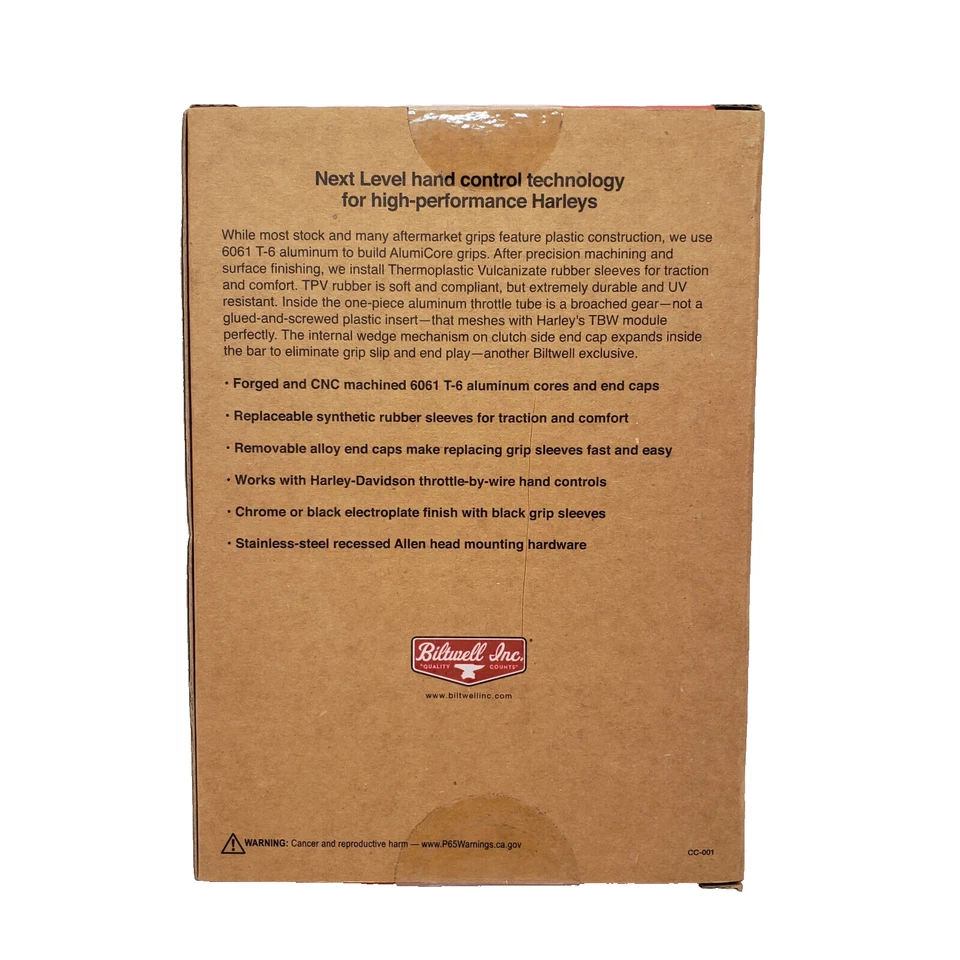 Empuñaduras de acelerador por cable Biltwell 6605-201-01 AlumiCore, Harley-Davidson 0630-2322 Foto 2 de 3