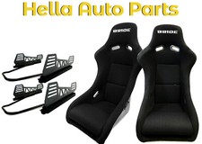Bride Zeta Ii Black Cloth Low Max Bucket Seats With Race Long Mount And Sliders