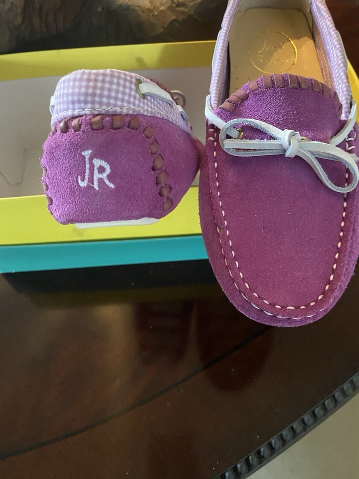 NUEVO EN CAJA Mocasín de Conducción Jack Rogers 8B Gamuza Lila Hecho en Brasil org. $198 Foto 2 de 4