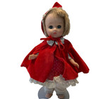 Vintage Ginny Vogue Doll 8" Little Red Riding Hood stamped cape hood eyes close