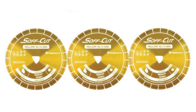 Husqvarna Excel 5000 6'' Yellow Soff Cut Ultra Early Entry Diamond Blade (3pk)