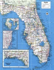 FLORIDA COUNTIES ROAD MAP GLOSSY POSTER PICTURE PHOTO PRINT BANNER fl usa 9729