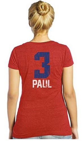 NBA Los Angeles Clippers "Paul" Women's Size Medium Red V-Neck Tee Shirt - Picture 2 of 2