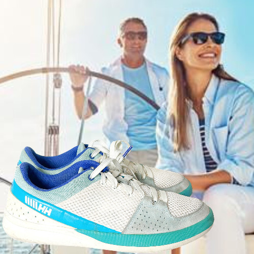 Helly Hansen Women's HH Sailing Shoe, Off White/Light Aqua SZ 7