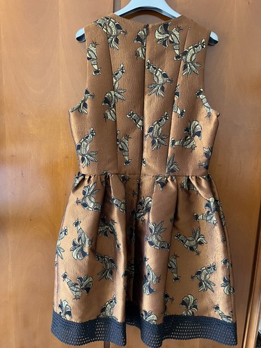 abito vestito a palloncino Pinko bronzo pizzo - Foto 7 di 12