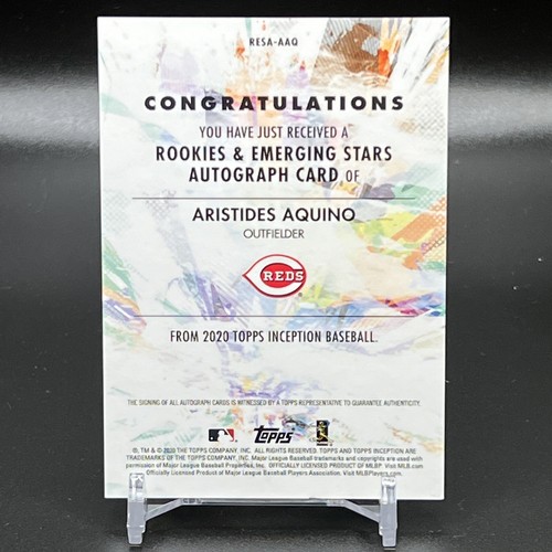 2020 Topps Inception Aristides Aquino Rookie Emerging Stars Autograph /245 RC - Picture 2 of 2