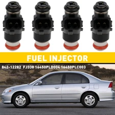 Set of 4 Fuel Injectors For 2001-2005 Honda Civic 1.7L DX EX HX LX 842-12282