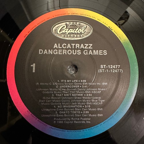 Alcatrazz Dangerous Games LP Vinyl Record 1986 Capitol Graham Bonnet Hard Rock - Picture 3 of 4