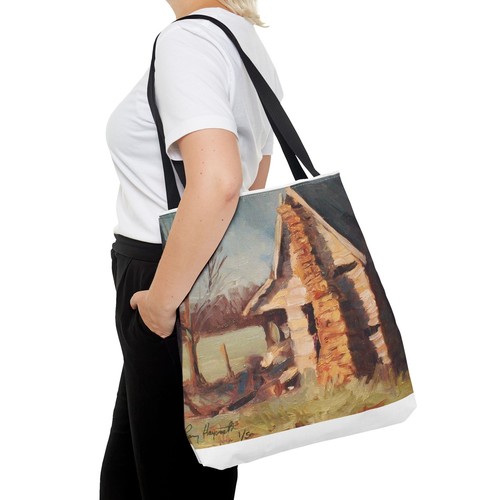 Unique AOP Tote Bag | Eye-Catching Design Old House Art Print Cottagecore - Bild 9 von 61