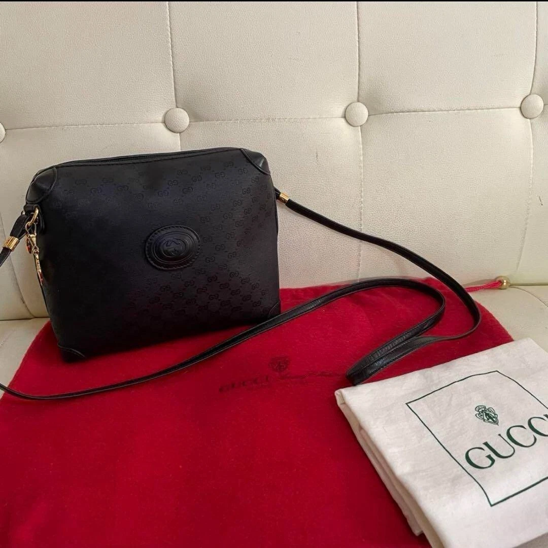 GUCCI Ancien mini sac à bandoulière Gucci, excellent état, authentique, JAPON, noir