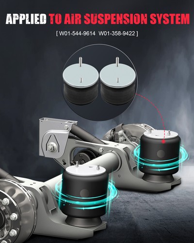 Pair Air Suspension Air Springs For ContiTech Kenworth Leland Navistar Triangle - Picture 4 of 14