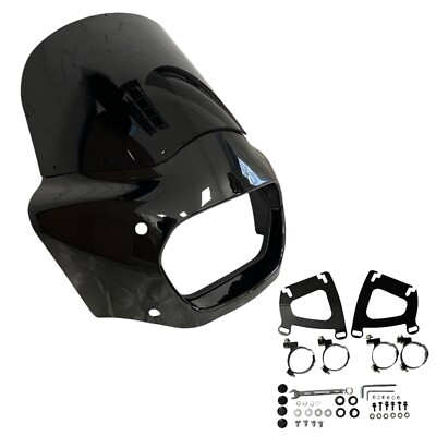 Black Road Warrior Fairing w/ 11'' Windshield for HD Softail Fat Bob '18-up