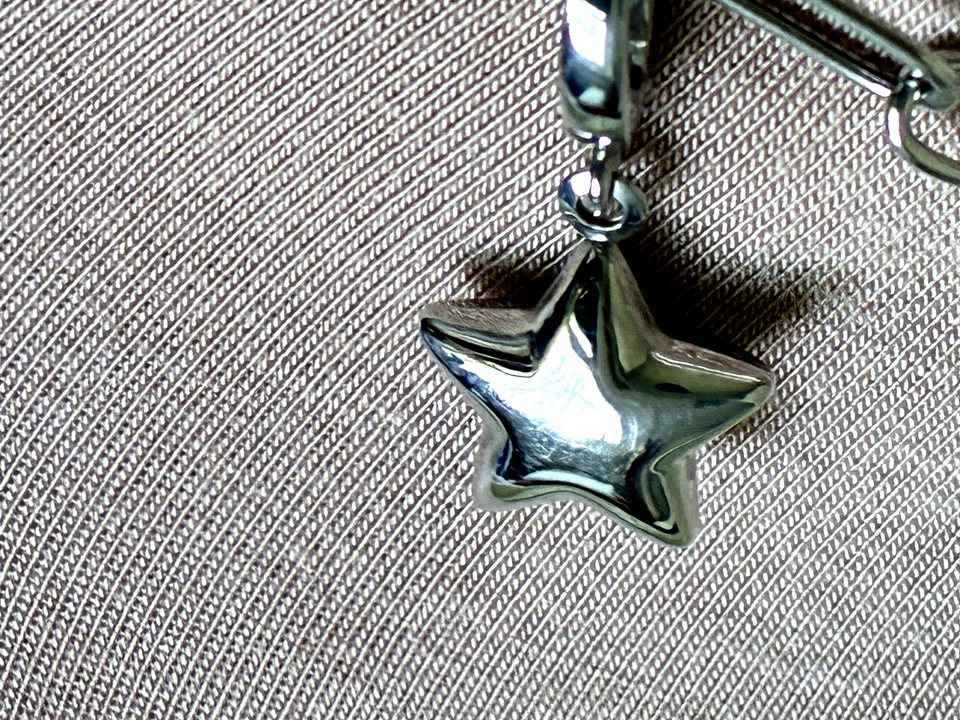 CADENA CLIP ORO BLANCO 14K ETERNA CON PULSERA CON DIJE ESTRELLA (M4742G-52) Foto 2 de 4