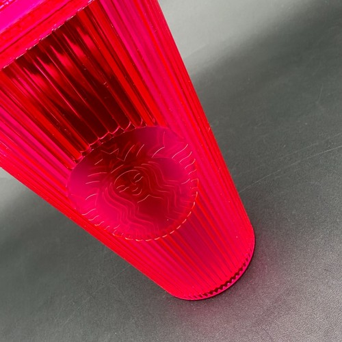Vaso rojo Starbucks 16 oz nuevo con etiquetas con pajita amarilla, bebidas heladas - Imagen 2 de 5
