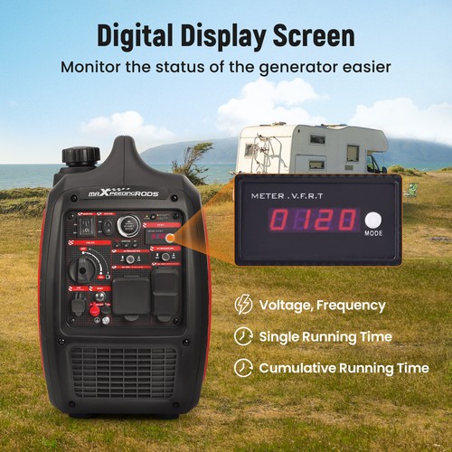 Gasoline Generator 3800W Power Digital Display CO Alert Electric Remote Start - Picture 4 of 10