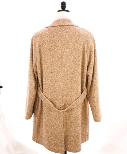 $2,995 ELEVENTY - WOOL/Linen Herringbone Camel Long Belted Coat- 40 (50EU) - Picture 3 of 9