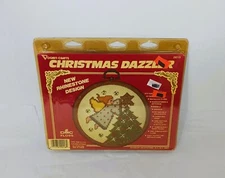 Vogart Crafts Christmas Dazzler Embroidery Cross Stitch Kit Hoop-Frame Angel NOS
