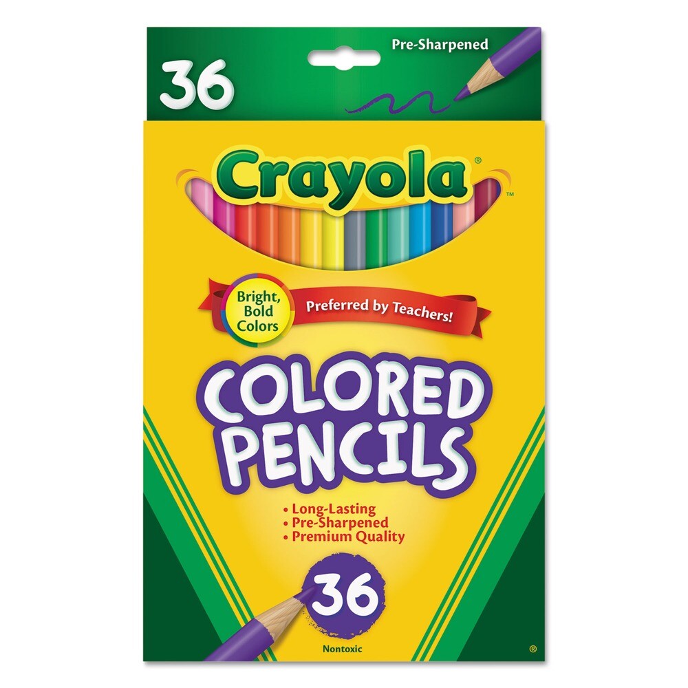 Набор цветных карандашей короткой формы Crayola 684036 3,3 мм 2B - Ассорти (36 шт.) Новый