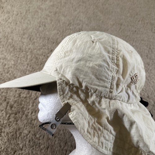VTG Columbia Hat Cap Adult White Adjustable Wide Brim Neck Cover - Picture 4 of 10