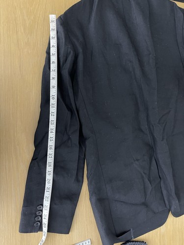 Chaqueta Blazer Grande Polo Ralph Lauren RRL 100% Lino Abrigo Negro Militar 44 Gente - Imagen 7 de 8
